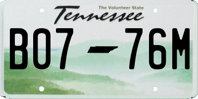 TN license plate B0776M