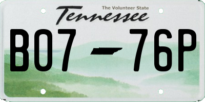 TN license plate B0776P