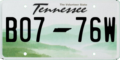 TN license plate B0776W