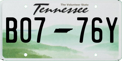 TN license plate B0776Y