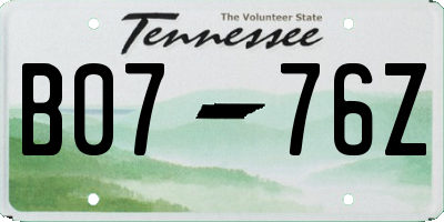 TN license plate B0776Z