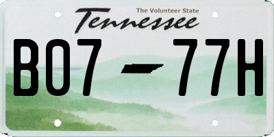 TN license plate B0777H