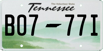 TN license plate B0777I