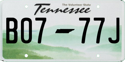 TN license plate B0777J