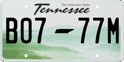 TN license plate B0777M