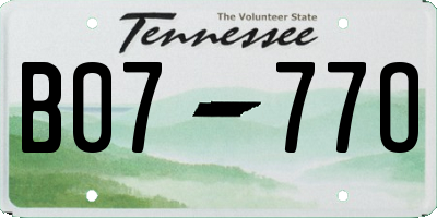 TN license plate B0777O