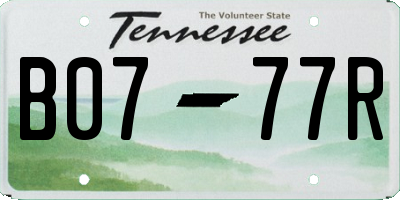 TN license plate B0777R