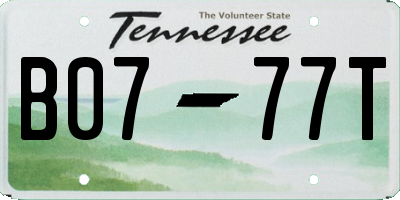 TN license plate B0777T