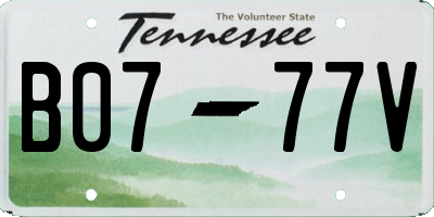 TN license plate B0777V