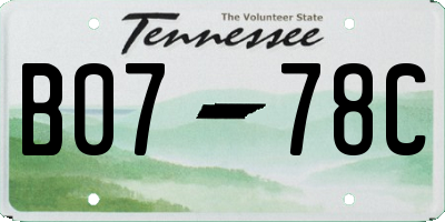 TN license plate B0778C