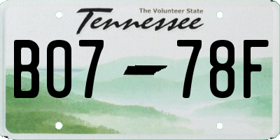 TN license plate B0778F