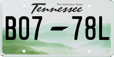 TN license plate B0778L