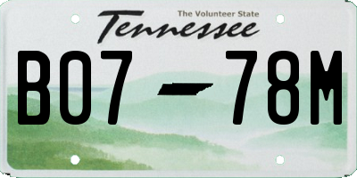 TN license plate B0778M