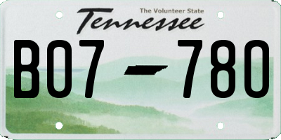 TN license plate B0778O
