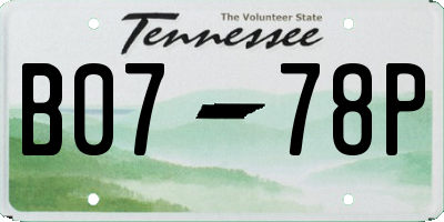 TN license plate B0778P