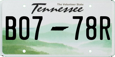 TN license plate B0778R