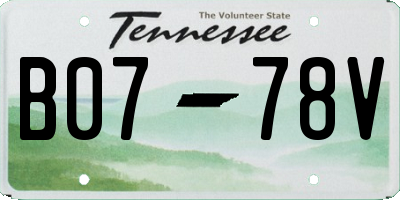 TN license plate B0778V