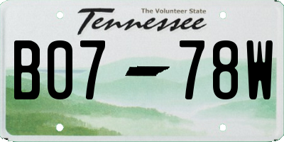 TN license plate B0778W
