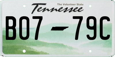 TN license plate B0779C