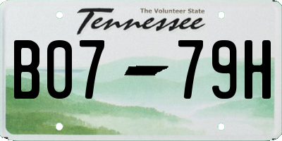 TN license plate B0779H