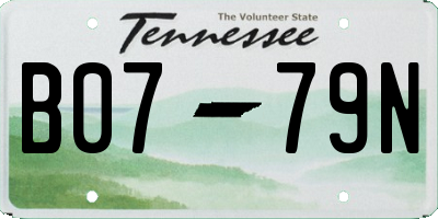 TN license plate B0779N