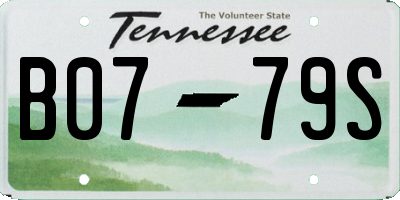 TN license plate B0779S