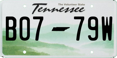 TN license plate B0779W
