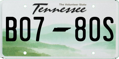 TN license plate B0780S