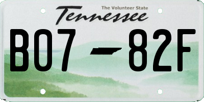 TN license plate B0782F