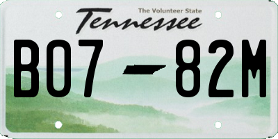 TN license plate B0782M