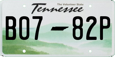 TN license plate B0782P
