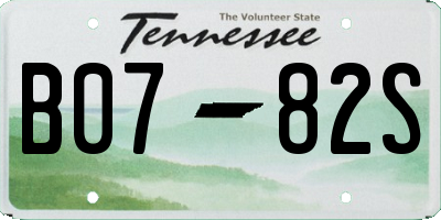 TN license plate B0782S