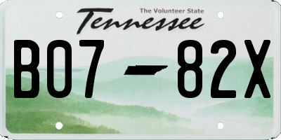 TN license plate B0782X
