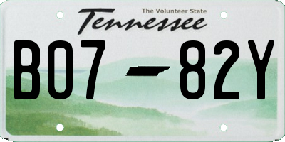 TN license plate B0782Y