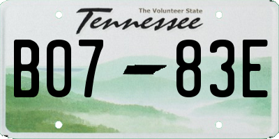 TN license plate B0783E