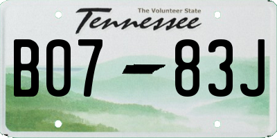 TN license plate B0783J