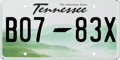 TN license plate B0783X