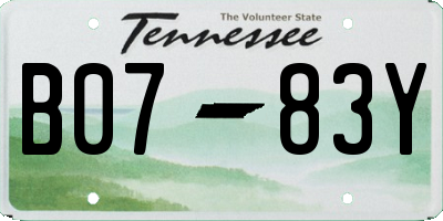 TN license plate B0783Y