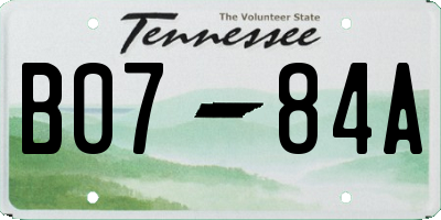 TN license plate B0784A