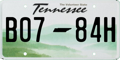 TN license plate B0784H