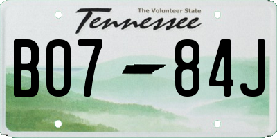 TN license plate B0784J
