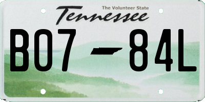 TN license plate B0784L