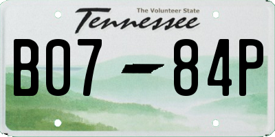 TN license plate B0784P