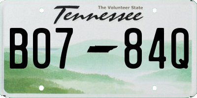 TN license plate B0784Q