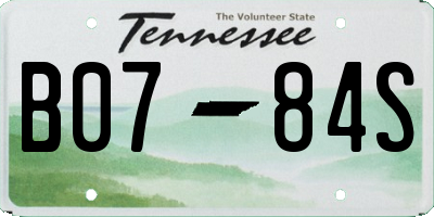 TN license plate B0784S