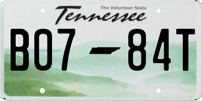 TN license plate B0784T