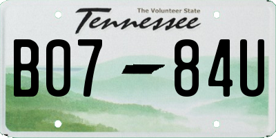 TN license plate B0784U