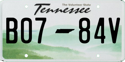 TN license plate B0784V