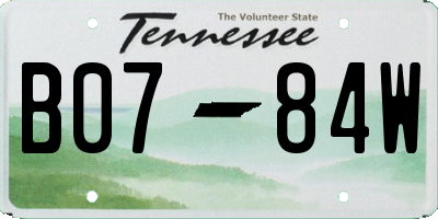 TN license plate B0784W
