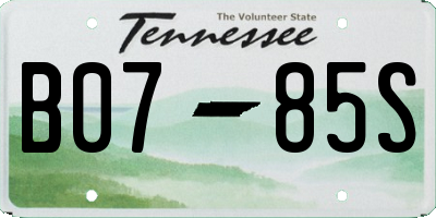 TN license plate B0785S